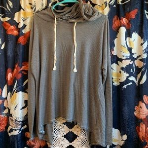 Black and white striped pullover